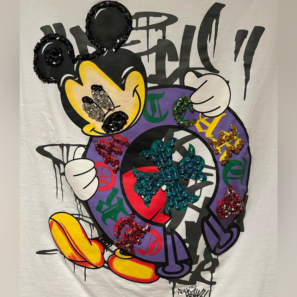 Mickey Mouse Rhinestone And Sequin Embellished St… - image 1